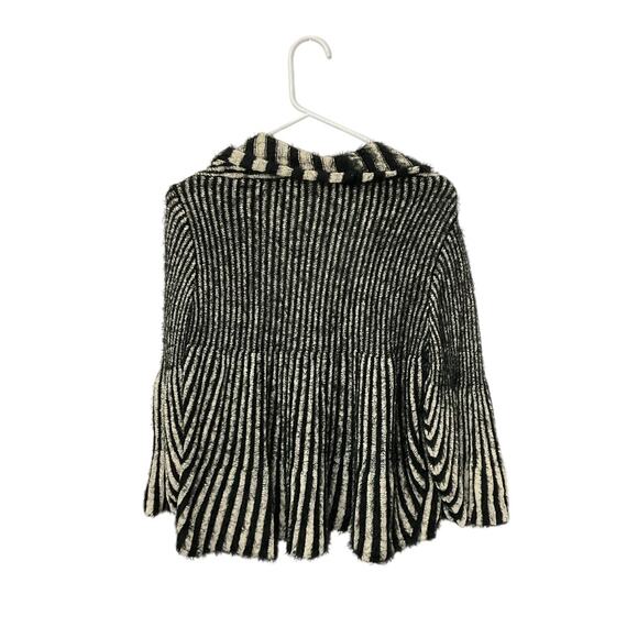 Chicos Womens Vertical Stripe Cardigan Open Front 3/4 Bell Sleeve Size Large (2) - Picture 2 of 5